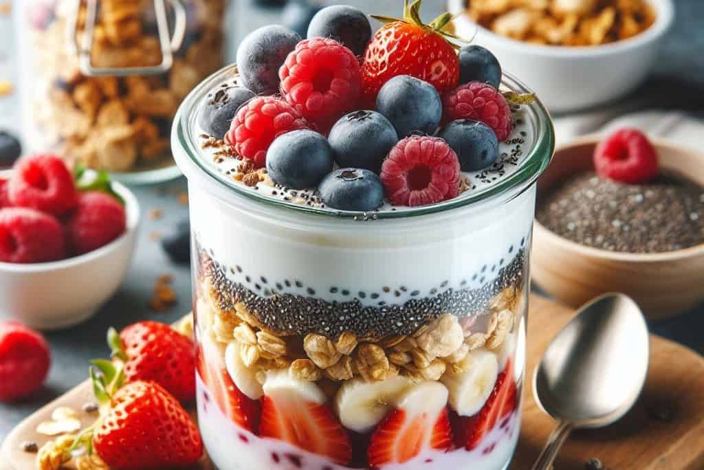 Layered yogurt parfaits - customizable, protein-packed road trip treats